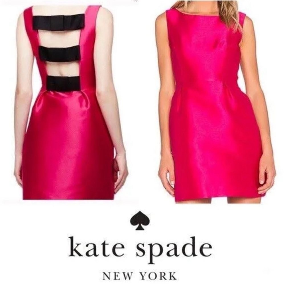♠️ Kate Spade ♠️ Hot Pink Fit & Flare, 3-Tier Bow Back Dress!